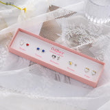 5pairs S925 Silver Stud Earrings Set Star Moon Tassel Jewelry