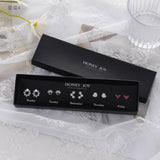 5pairs S925 Silver Stud Earrings Set Star Moon Tassel Jewelry