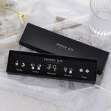 5pairs S925 Silver Stud Earrings Set Star Moon Tassel Jewelry