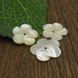 5pc 20mm Carved Mother Of Pearl Flower Plum Blossom Loose Beads