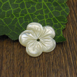 5pc 20mm Carved Mother Of Pearl Flower Plum Blossom Loose Beads