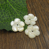 5pc 20mm Carved Mother Of Pearl Flower Plum Blossom Loose Beads
