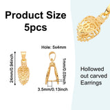 5pc Brass Ice Pick and Pinch Bails Golden 24mm For Jewelry Making