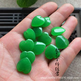 Chinese Green Jade Heart Pendant Necklace Hand-Carved Lucky Amulet
