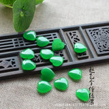 Chinese Green Jade Heart Pendant Necklace Hand-Carved Lucky Amulet
