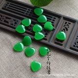 Chinese Green Jade Heart Pendant Necklace Hand-Carved Lucky Amulet