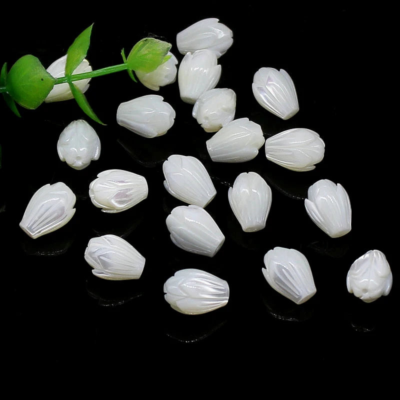 5pc Flower Shell Beads Carved Pearl Shell Loose Bead DIY Findings