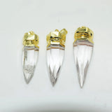 5pc Clear Crystal Quartz Arrow Pendant for Necklace Gem Stone Charm