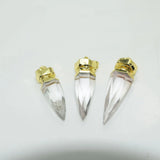 5pc Clear Crystal Quartz Arrow Pendant for Necklace Gem Stone Charm