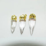 5pc Clear Crystal Quartz Arrow Pendant for Necklace Gem Stone Charm