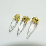 5pc Clear Crystal Quartz Arrow Pendant for Necklace Gem Stone Charm