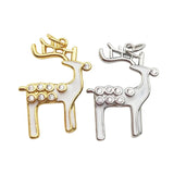 Silver Plated Deer Elk Pendant Micro CZ Paved DIY Jewelry Making
