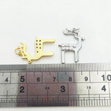 Silver Plated Deer Elk Pendant Micro CZ Paved DIY Jewelry Making