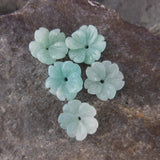 Handcarved Amazonite Flower Gemstone Beads 13mm