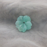 Handcarved Amazonite Flower Gemstone Beads 13mm