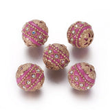 5pc Round Beads with Metal Findings Golden Plated for DIY Jewelry