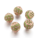 5pc Round Beads with Metal Findings Golden Plated for DIY Jewelry