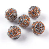 5pc Round Beads with Metal Findings Golden Plated for DIY Jewelry