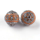 5pc Round Beads with Metal Findings Golden Plated for DIY Jewelry