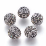 5pc Round Beads with Metal Findings Golden Plated for DIY Jewelry