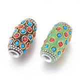 5pc Beads Metal Findings Resin Cabochons Plated Oval DIY Jewelry
