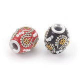 5pc Beads Metal Findings Resin Cabochons Plated Oval DIY Jewelry