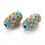 5pc Beads Metal Findings Resin Cabochons Plated Oval DIY Jewelry