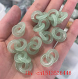 Vintage Jade Double Ring Pendant Heart-shaped Necklace