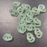 Vintage Jade Double Ring Pendant Heart-shaped Necklace