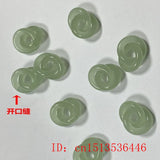 Vintage Jade Double Ring Pendant Heart-shaped Necklace