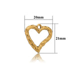 5pc Heart Pendant Bases Stainless Steel Charms for DIY Jewelry Making