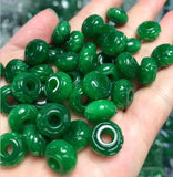 Natural Green Jade Beads DIY Bracelet Bangle Charm Jadeite Jewellery