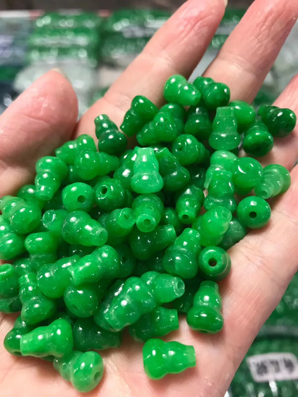 Natural Green Jade Beads DIY Bracelet Bangle Charm Jadeite Jewellery