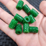 Natural A Green Jade Money Beads DIY Bracelet Bangle Charm Jadeite Jewellery