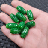 5pc Green Jade Money Beads Bracelet Bangle Charm Jadeite Jewellery
