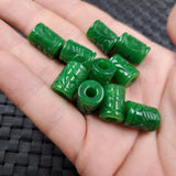 Natural A Green Jade Money Beads DIY Bracelet Bangle Charm Jadeite Jewellery