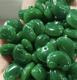5pc Natural A Green Jade Ruyi Beads DIY Bracelet Bangle Charm Jewellery