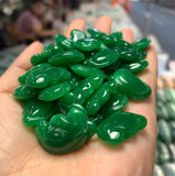 5pc Natural A Green Jade Ruyi Beads DIY Bracelet Bangle Charm Jewellery