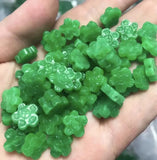 5pc Natural A Green Jade Plum Beads 12mm DIY Bracelet Bangle Charm