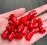 5pc Red Jade Carving Money Beads DIY Bracelet Bangle Jadeite Jewellery