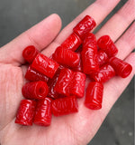 5pc Red Jade Carving Money Beads DIY Bracelet Bangle Jadeite Jewellery