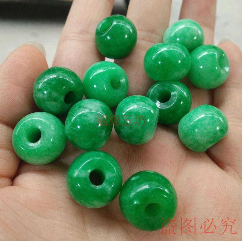 Natural A Jades Green Round Buddha Beads Bracelet Bangle