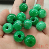 Natural A Jades Green Round Buddha Beads Bracelet Bangle