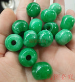 Natural A Jades Green Round Buddha Beads Bracelet Bangle