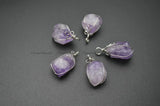 5pc Amethyst Wire Wrapped Gemstone Nuggets Pendant Crystal Healing