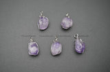 5pc Amethyst Wire Wrapped Gemstone Nuggets Pendant Crystal Healing