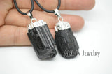 5pc Natural Tourmaline Rock Stone Pendant Necklace Gift