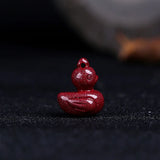 5pc Natural Cinnabar Chinese Owl Fox Flower DIY Jewellery Woman Amulet