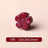 5pc Natural Cinnabar Chinese Owl Fox Flower DIY Jewellery Woman Amulet