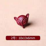 5pc Natural Cinnabar Chinese Owl Fox Flower DIY Jewellery Woman Amulet
